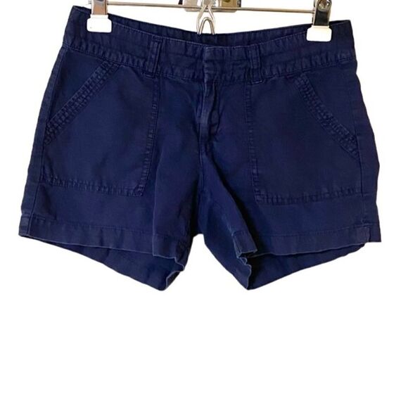Banana Republic Women’s Blue Linen Utility Shorts Sz 2 - Picture 1 of 13